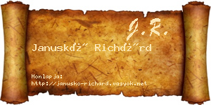 Januskó Richárd névjegykártya